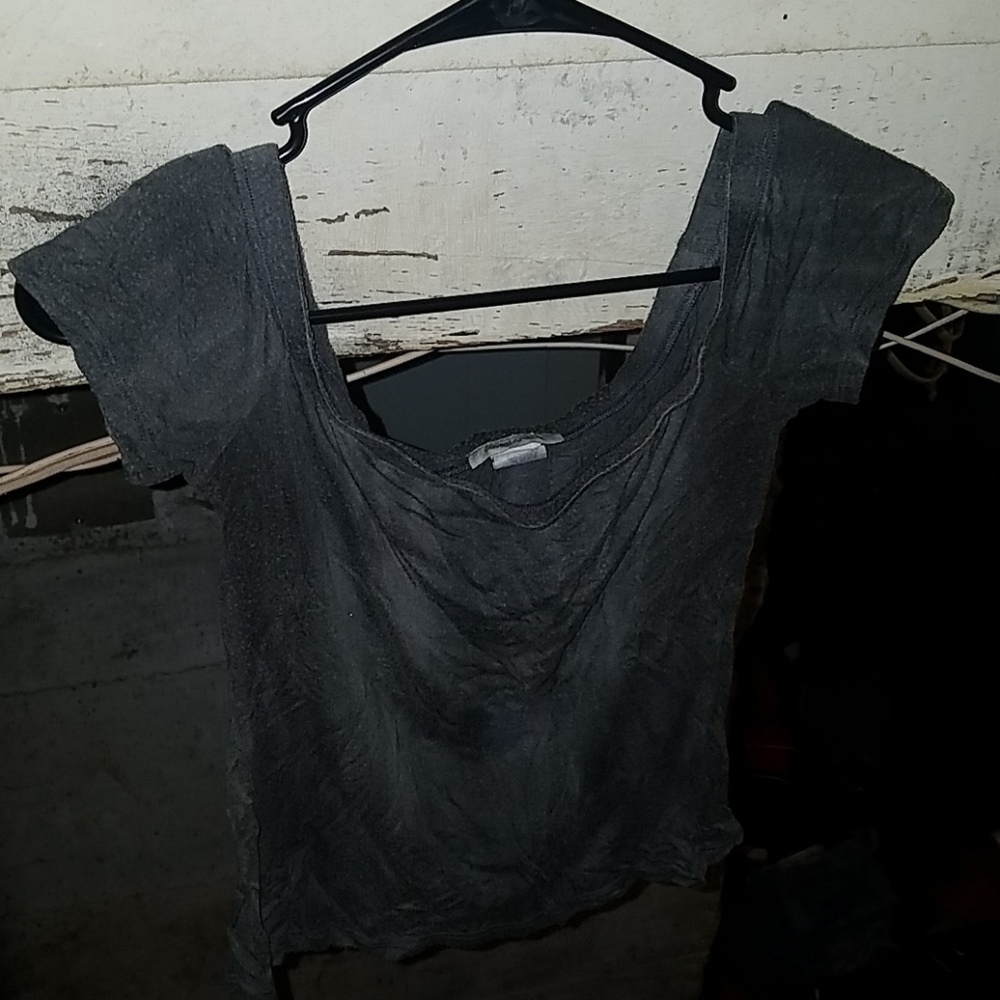 Off the shoulder gray crop top